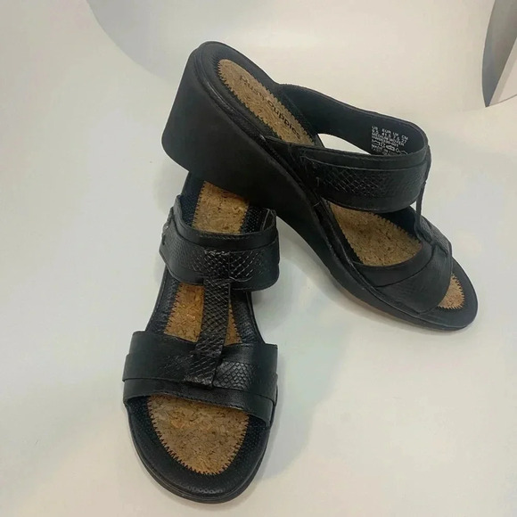 Hush Puppies - Black Wedge sandals - 9.5 - Picture 1 of 6